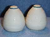 Frankoma Mountain Air shakers glazed white and blue